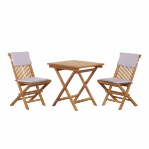 Ensemble table et 2 chaises de jardin en teck