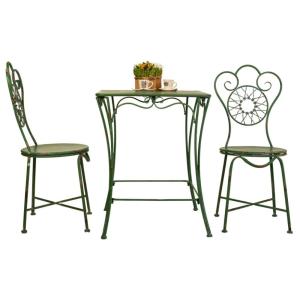 Ensemble table et 2 chaises en fer forgé : (2)42x47x92h-61x…