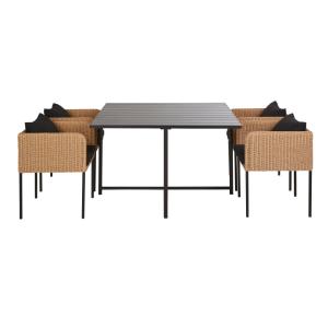 Ensemble table et 4 chaises de jardin en acier et aluminium…
