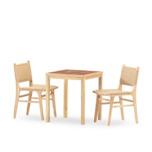 Ensemble table et chaises 2 pl céramique terre cuit 65x65