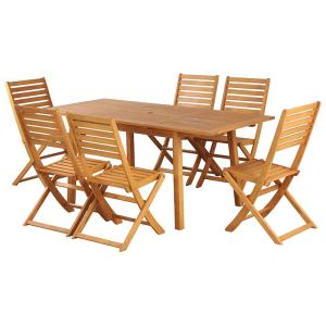 Ensemble table et chaises  6 places en bois FSC 120-180 cm…
