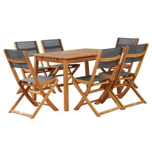 Ensemble table et chaises  6 places en bois FSC avec housse