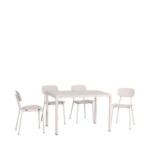 Ensemble table et chaises de jardin 4 personnes en acier tr…