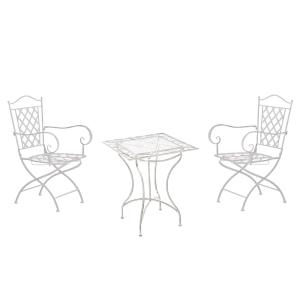 Ensemble table et chaises de jardin en métal Blanc antique