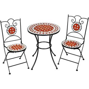 Ensemble table et chaises de jardin mosaique acier 2 pers.…