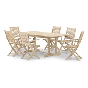 Ensemble table ext 150/210x90   6 fauteuils