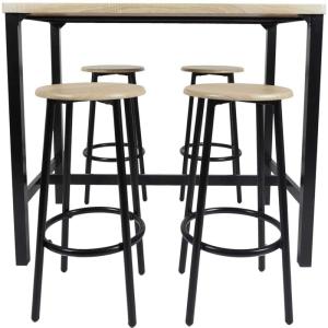 Ensemble table mange debout avec 4 tabourets loka