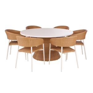 Ensemble table professionnelle imitation pierre écrue, rési…
