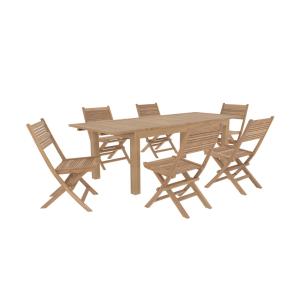 Ensemble table rectangulaire et 6 chaises de jardin en bois…