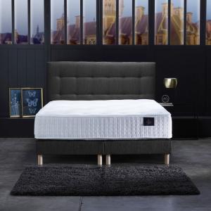Ensemble tête lit matelas ressorts sommier anthracite 180x2…