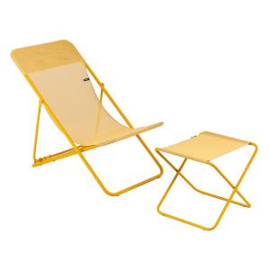 Ensemble transat et repose-jambes en  jaune