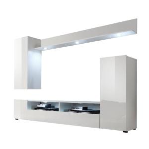 Ensemble TV complet façades blanc brillant - L201 cm