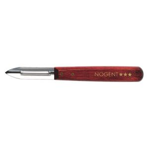 Eplucheur 2 tranchants manche en bois marron en inox H1