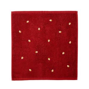 Essui main imprimé en coton rouge 50x50cm