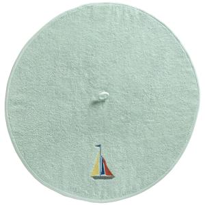 Essuie-mains en coton 380 g/m² vert d'eau rond
