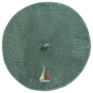 Essuie-mains en coton 380 g/m² vert eucalyptus rond