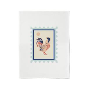 Essuie-mains en coton jaune, bleu et marron 45x60