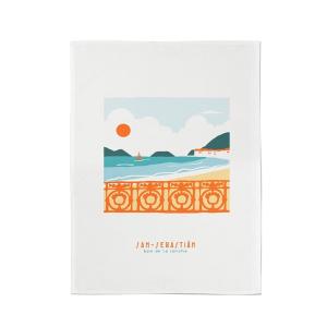 Essuie-mains en coton orange, vert et bleu 45x60