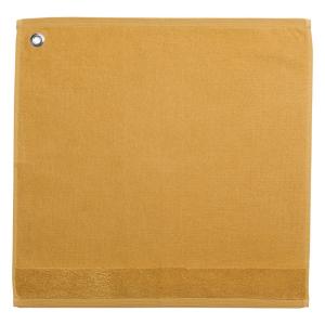 Essuie-mains oeillet  en coton curry 50 x 50 cm