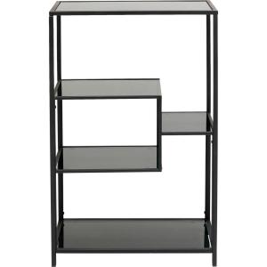 Etagère 100x60 en acier noir et verre teint