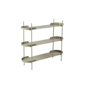 Etagère 120 cm - 3 niveaux bords arrondis - métal taupe