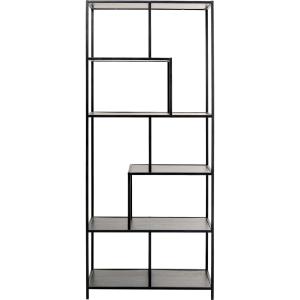 Etagère 185x77 en acier et effet bois noir