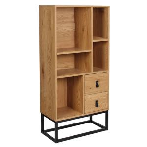 Étagère 2 tiroirs en métal noir