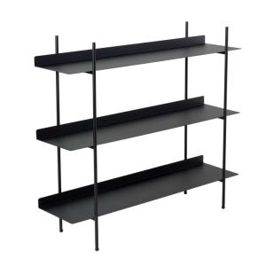 Etagère 3 tablettes rectangulaires en Métal L120 cm - Noir