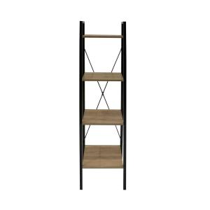 Etagère 4 niveaux 34x32x148 cm en métal noir et naturel