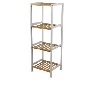 Etagère 4 niveaux en bois blanc