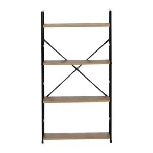 Etagère 4 rangements 112 cm bois et noir