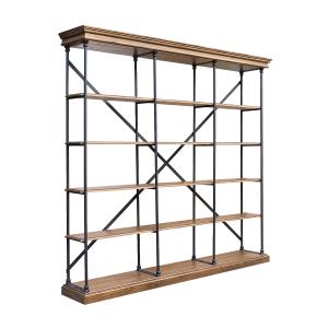 Etagère 4 tablettes en bois et métal noire