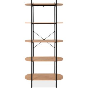 Etagère 5 niveaux noir et effet Chêne 80 cm
