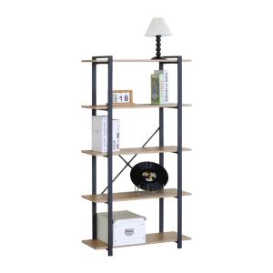 Etagère 5 rangements 150 cm bois et noir