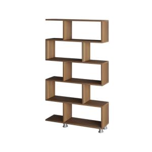 Etagère 5 tablettes déco noyer - H156 cm