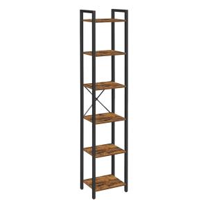 Étagère 6 niveaux métal et bois  L40 x H187.5 cm