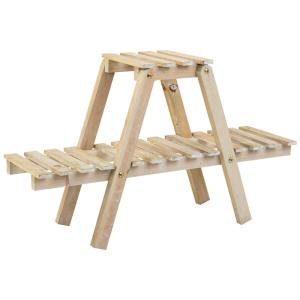 Étagère à 2 étagères en bois marron 64x19,5x38h