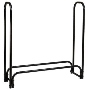 Étagère à bois de chauffage en métal noir 124x34x124h cm
