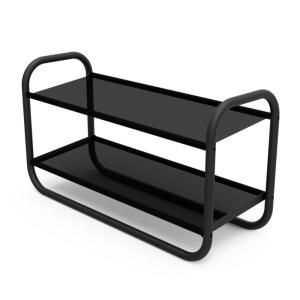 Étagère à chaussures en métal et tissu noir 63 x 23 x 35 cm…