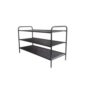 Étagère à chaussures en métal et tissu noir 90 x 35 x 54,5…