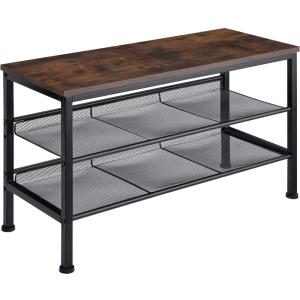 Étagère à chaussures Style industrie 755x305x455cm Bois fon…