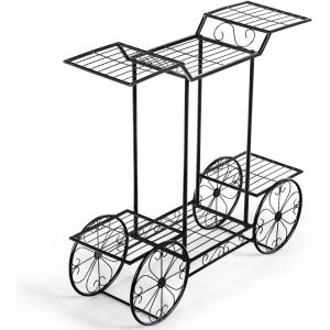Etagère à fleurs en métal avec 6 tablettes noir 77 x 75 x 2…