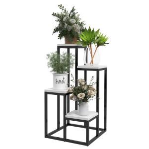 Étagère à fleurs support pour plantes 4 étagères acier anth…