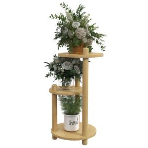 Étagère à plantes piédestal en bois beige