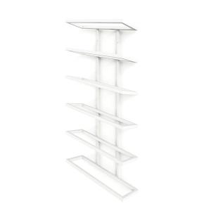 Etagère à vin murale en acier blanc,  62x27x10 cm