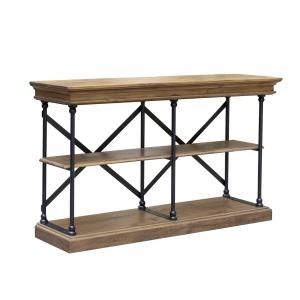 Étagère basse bois et métal laquée noir