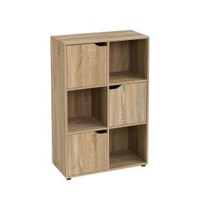 Étagère basse en bois MDF 6 casiers 3 portes