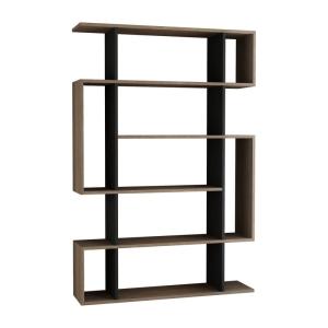 Etagère bibliothèque - H161 cm - Effet Chêne et Gris