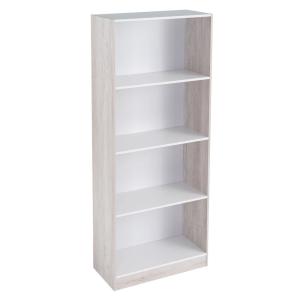 Étagère bois et blanc 4 étagères - 60x29x147cm