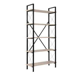 Etagère bois et métal 5 niveaux aspect travertin L90cm